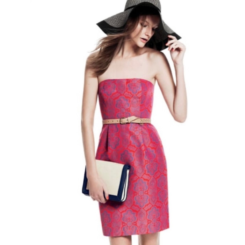 ⭐️ J. Crew Ella Strapless Dress Medallion Print 0
